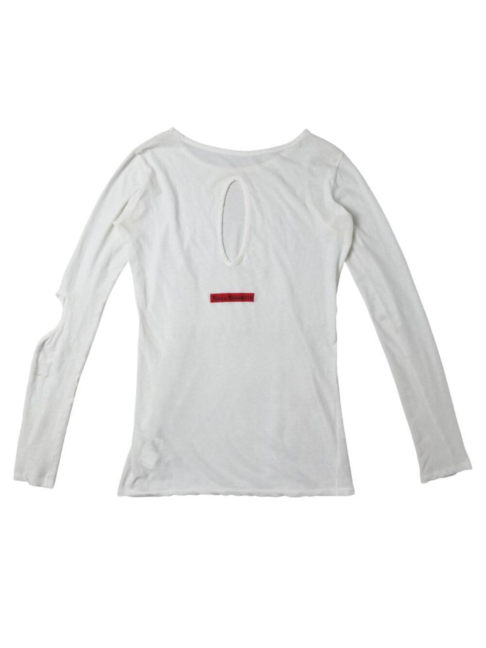 Yohji Yamamoto semi sheer top with cut out detailing